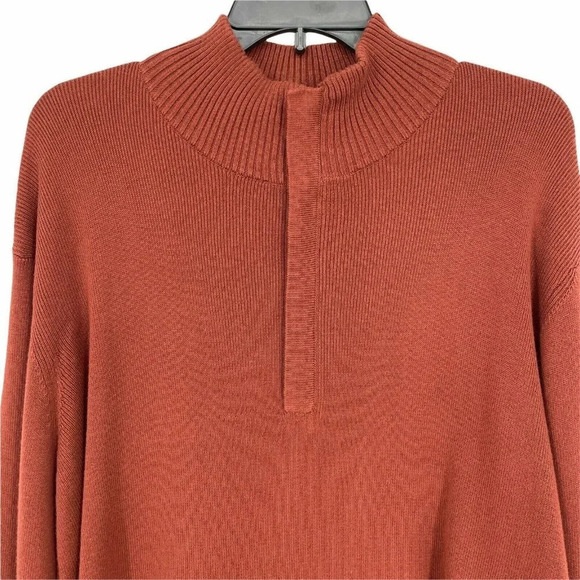 Royal Robbins Sweater Men's Sz L Red Knit Mock Neck 1/4 Zip Stretch Long Sleeves - Picture 4 of 9